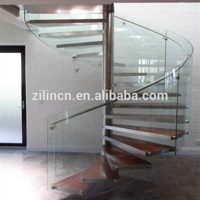 Top quality modern design indoor stainless steel oak solid wooden spiral stairs design with painting color